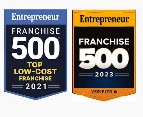 Entrepreneur Franchise 500 badges